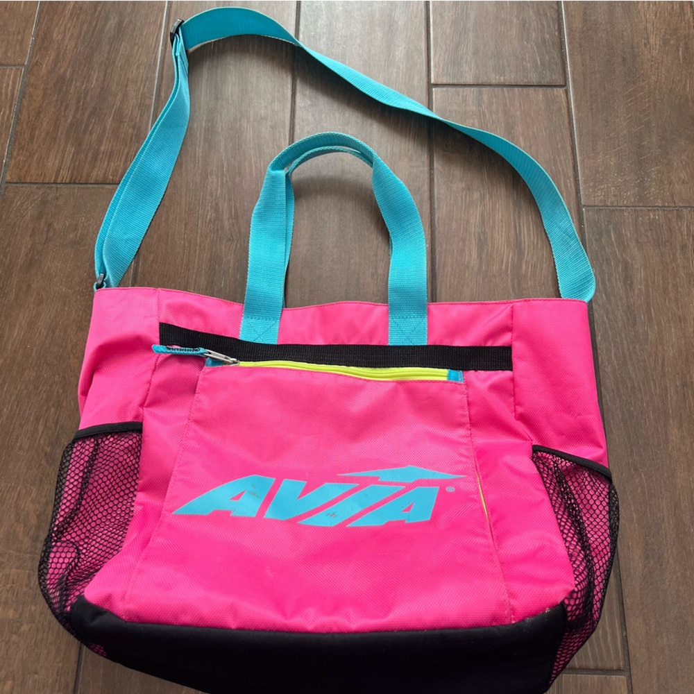 Hot Pink and Yellow Retro Avia Gym Bag